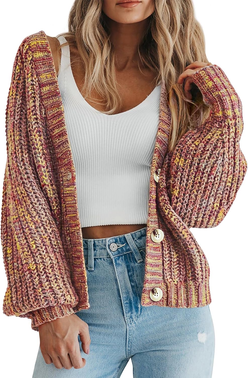 PRETTYGARDEN Women's Chunky Knit Open Front Cardigan Sweaters Fall Outfits