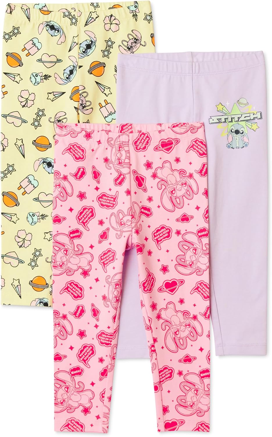 Amazon Essentials Girls' Cotton Stretch Leggings, Multipacks