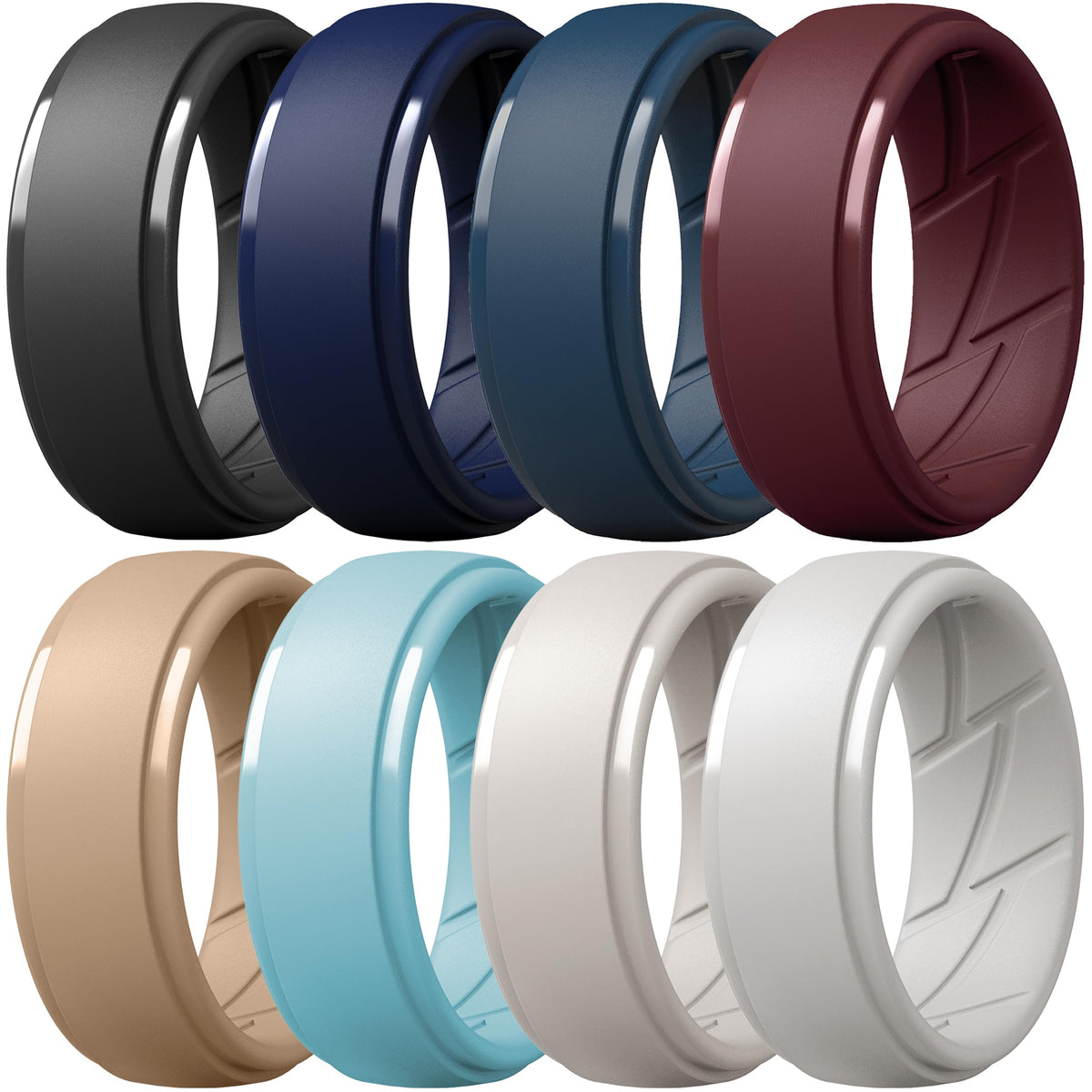 ThunderFit Men's Silicone Rings, Breathable Rubber Bands, 10mm Wide