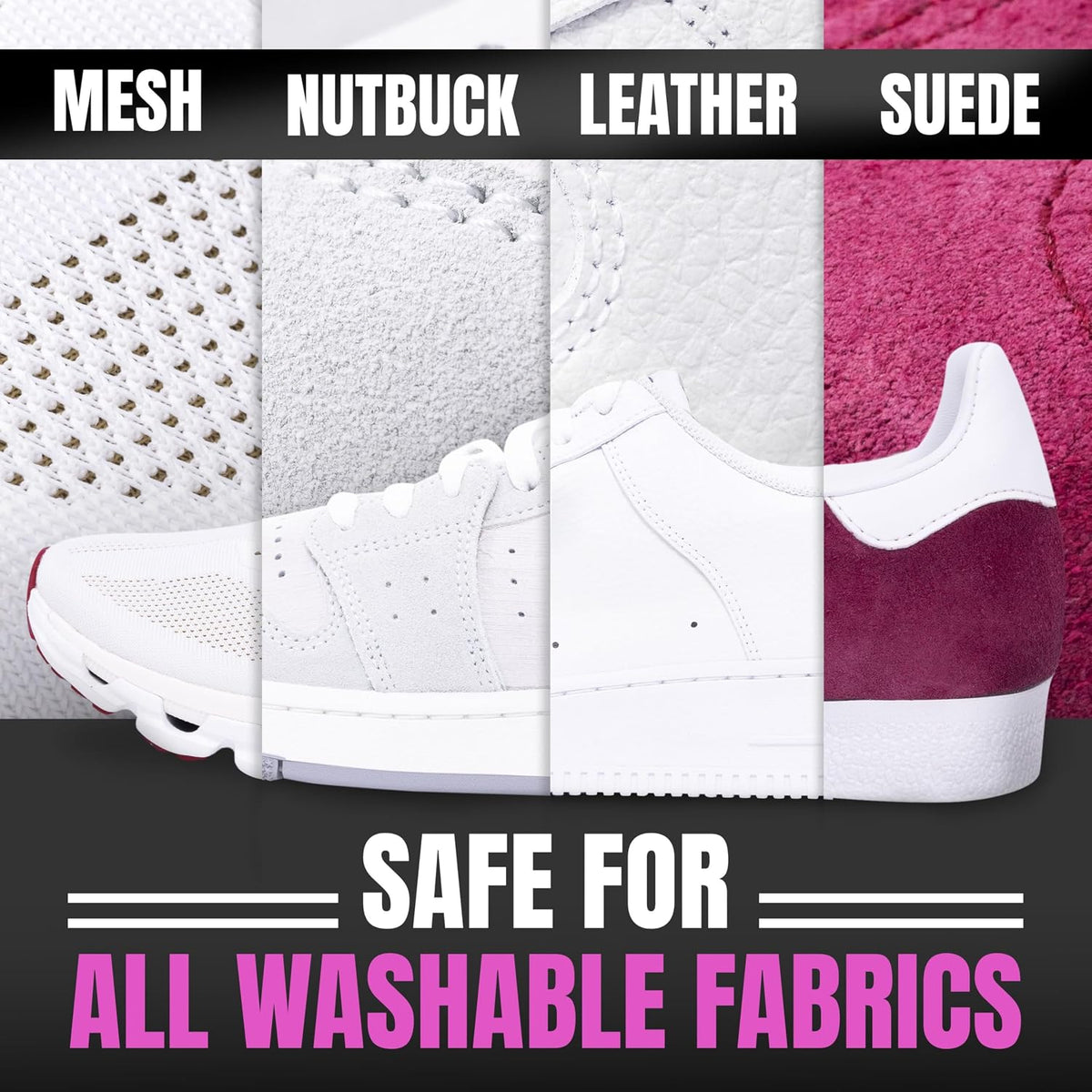 Shoe Cleaner Kit for Sneakers, Leather, Suede, Canvas & Washable Fabrics