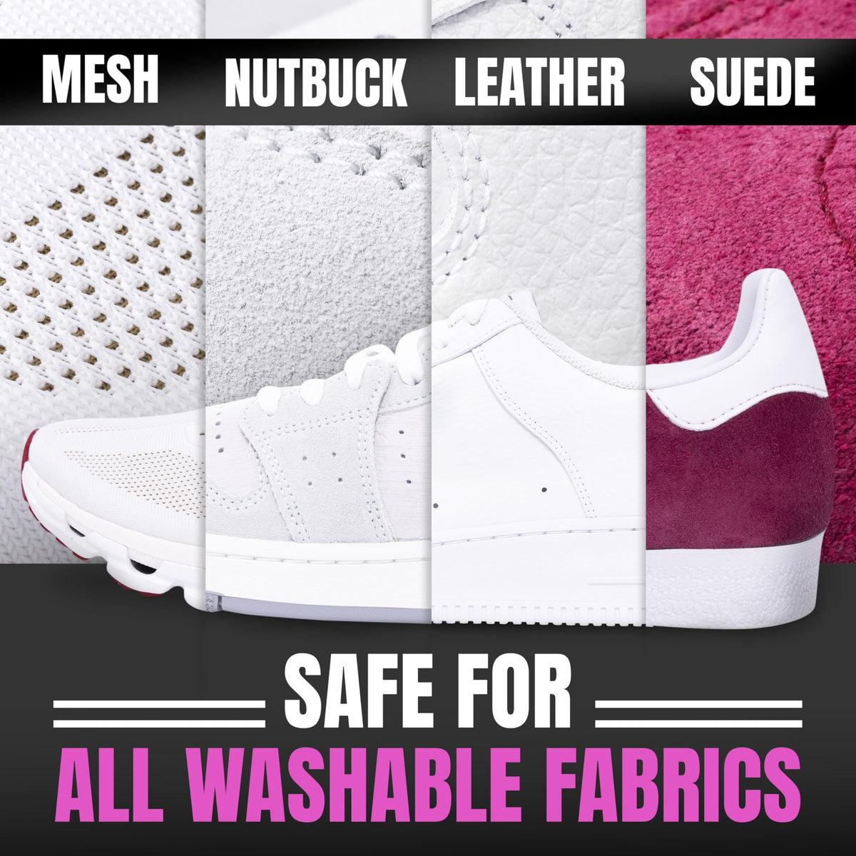 Shoe Cleaner Kit for Sneakers, Leather, Suede, Canvas & Washable Fabrics