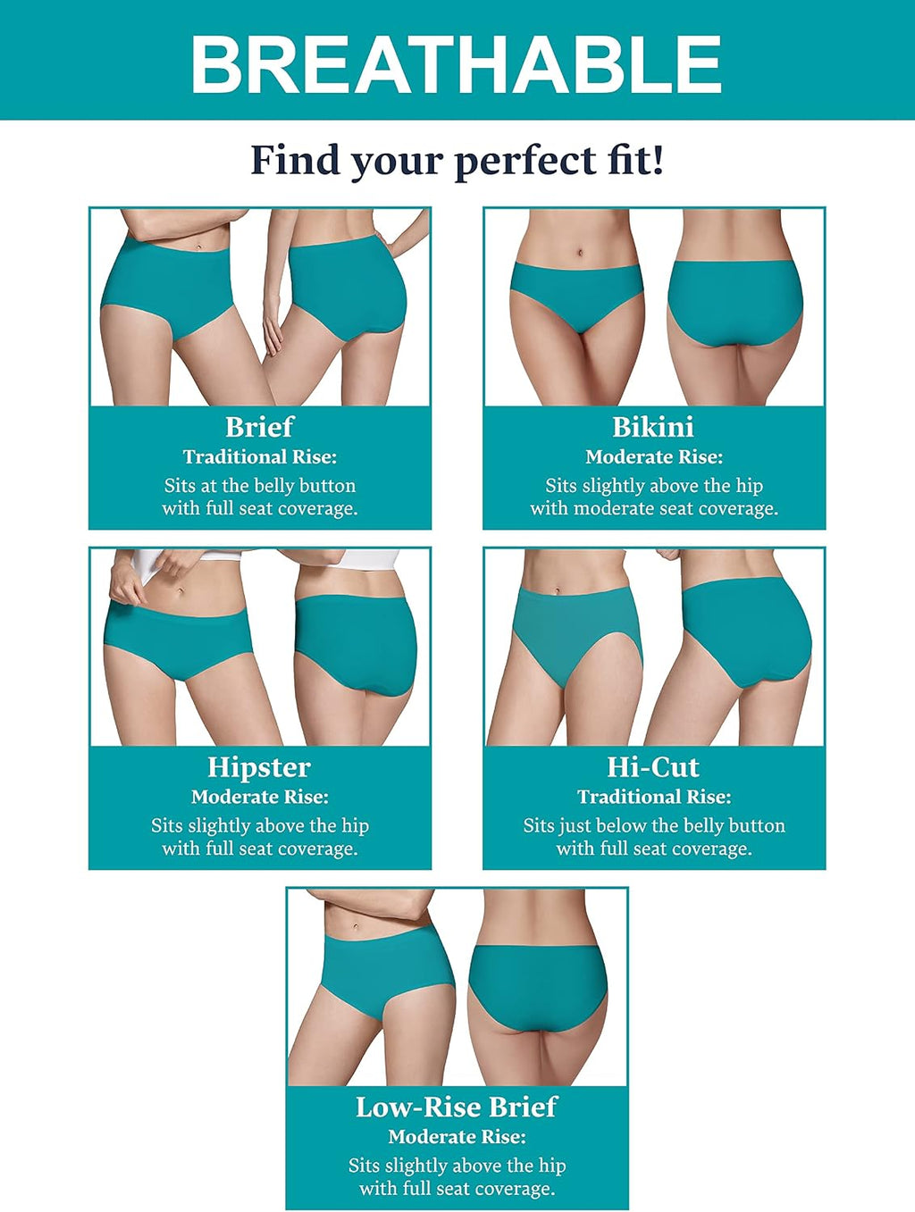 Fruit of the Loom womens Breathable Underwear, Moisture Wicking Keeps You Cool & Comfortable, Available in Plus Size