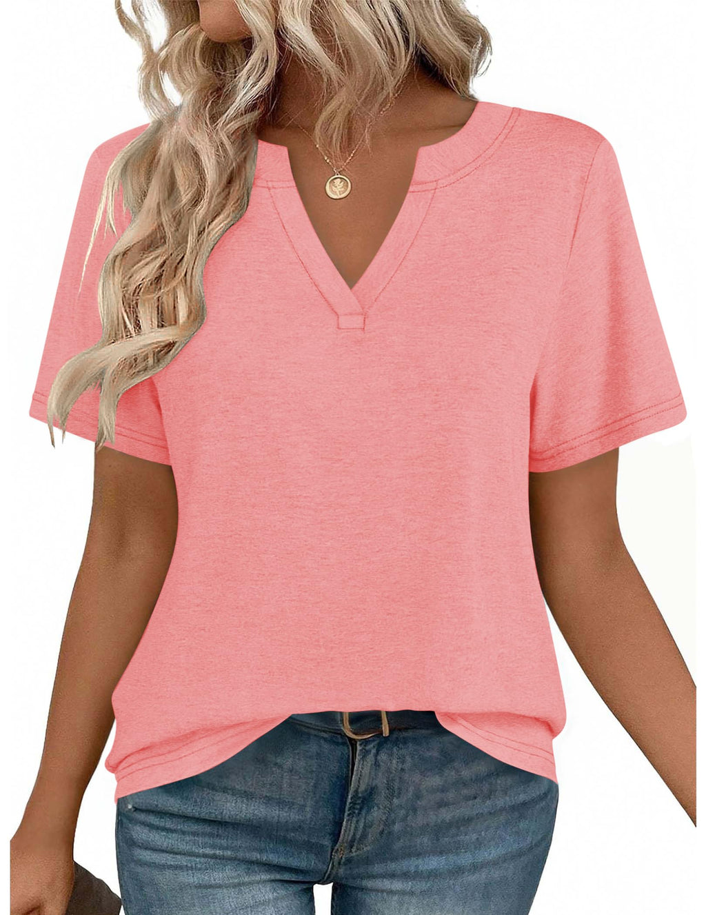 Zeagoo Womens Tops Short Sleeve V Neck Tee Shirts Cute Dressy Casual