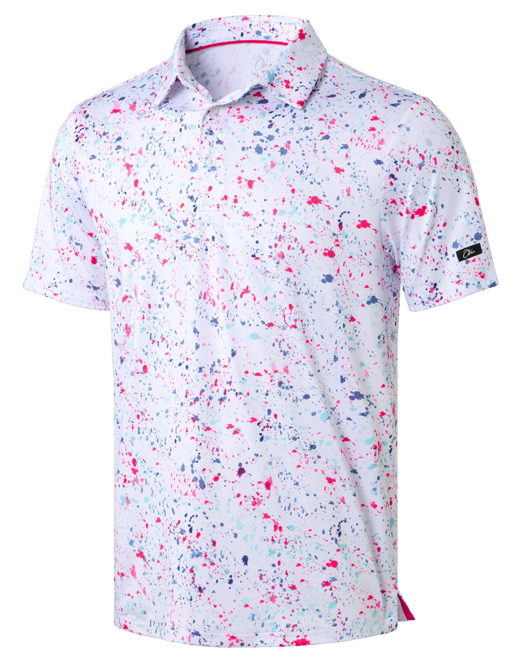 Obla Men's Golf Polo Shirts Print Short Sleeve Dry Fit Collared Shirt