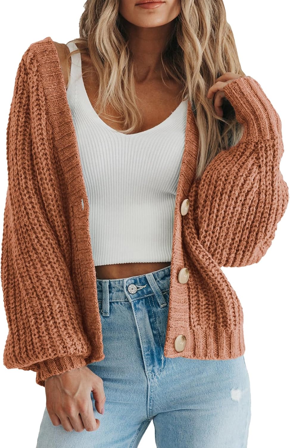 PRETTYGARDEN Women's Chunky Knit Open Front Cardigan Sweaters Fall Outfits