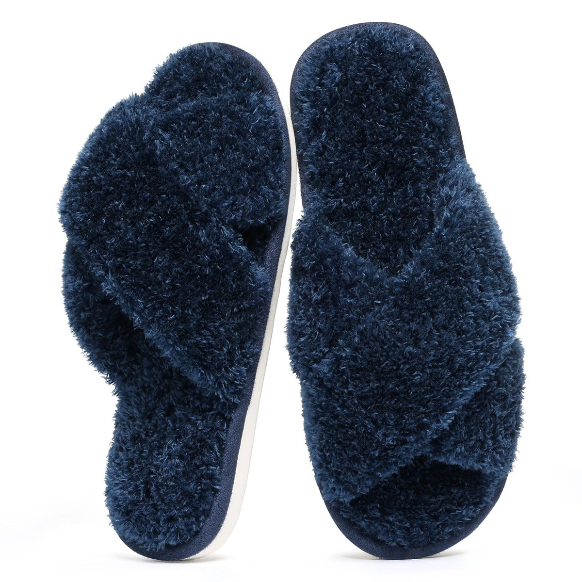 Evshine Memory Foam Fuzzy House Slippers for Women