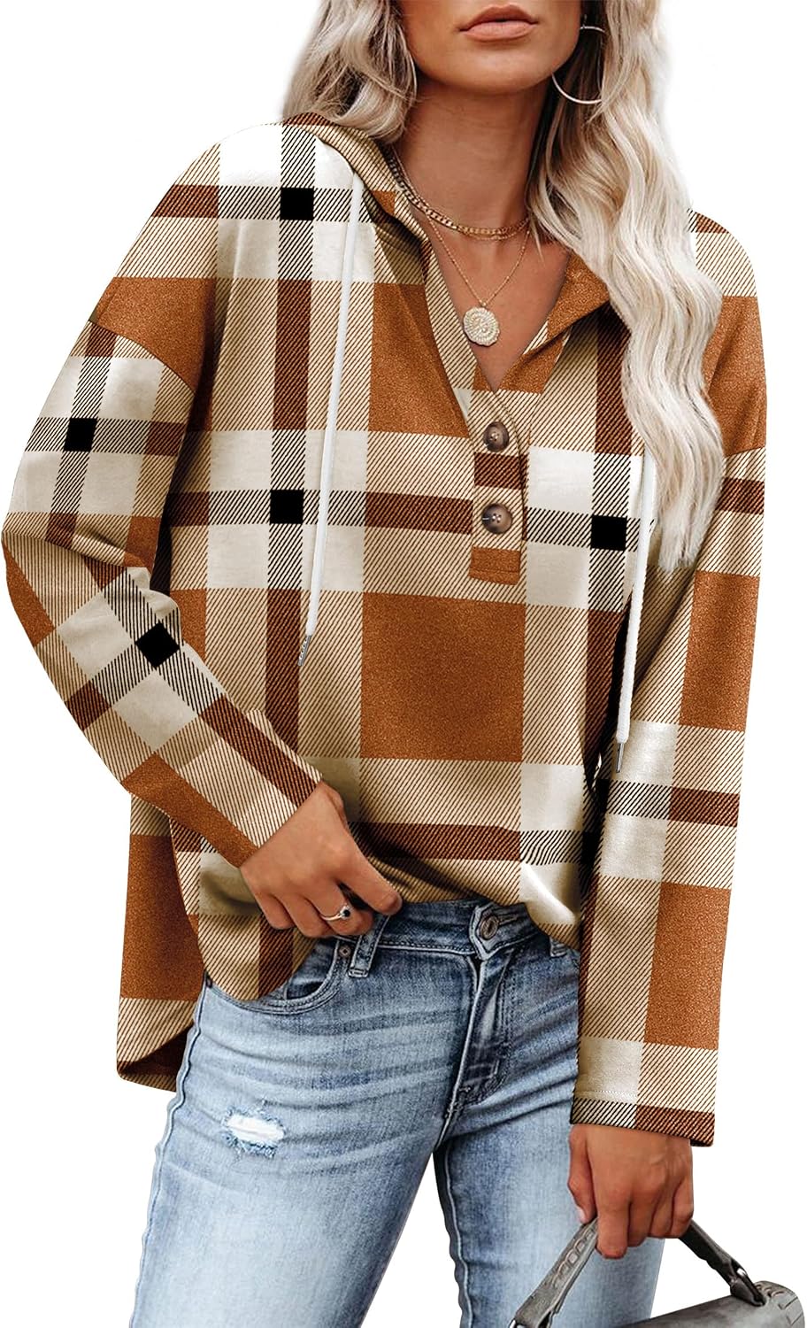 RUMIA Womens Tops V Neck Sweatshirt for Women Pullover Fall Outfits Loose