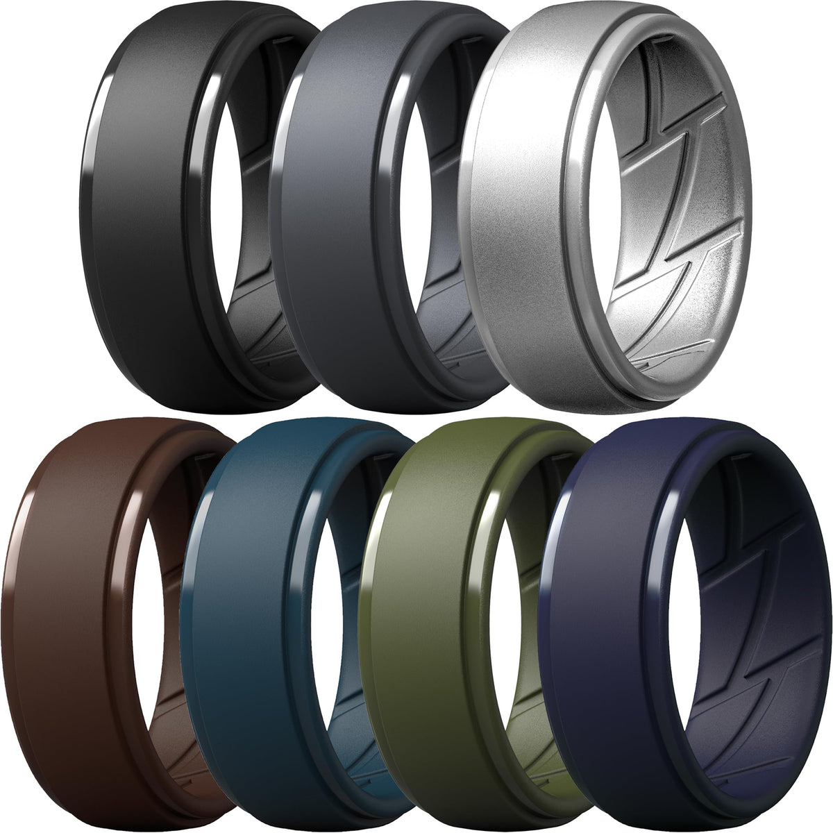 ThunderFit Men's Silicone Rings, Breathable Rubber Bands, 10mm Wide