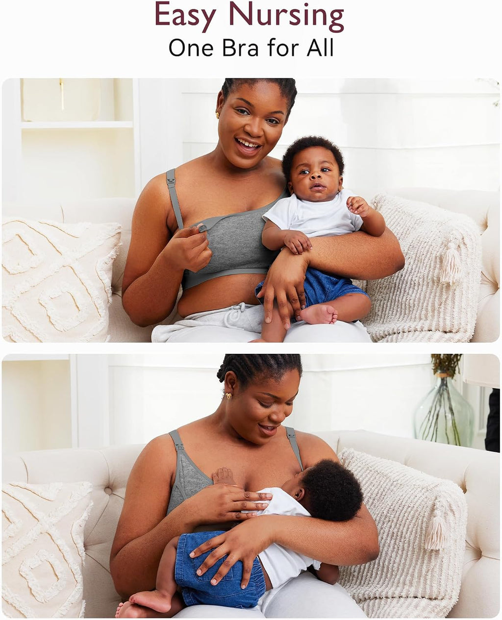 Momcozy Hands Free Pumping & Nursing Bra, Adjustable Cotton Breast Pump Bra