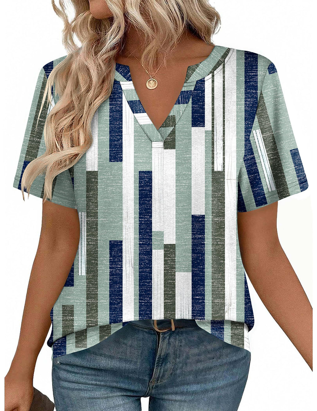 Zeagoo Womens Tops Short Sleeve V Neck Tee Shirts Cute Dressy Casual