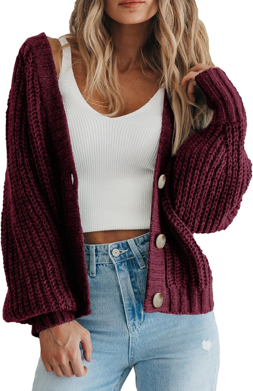 PRETTYGARDEN Women's Chunky Knit Open Front Cardigan Sweaters Fall Outfits