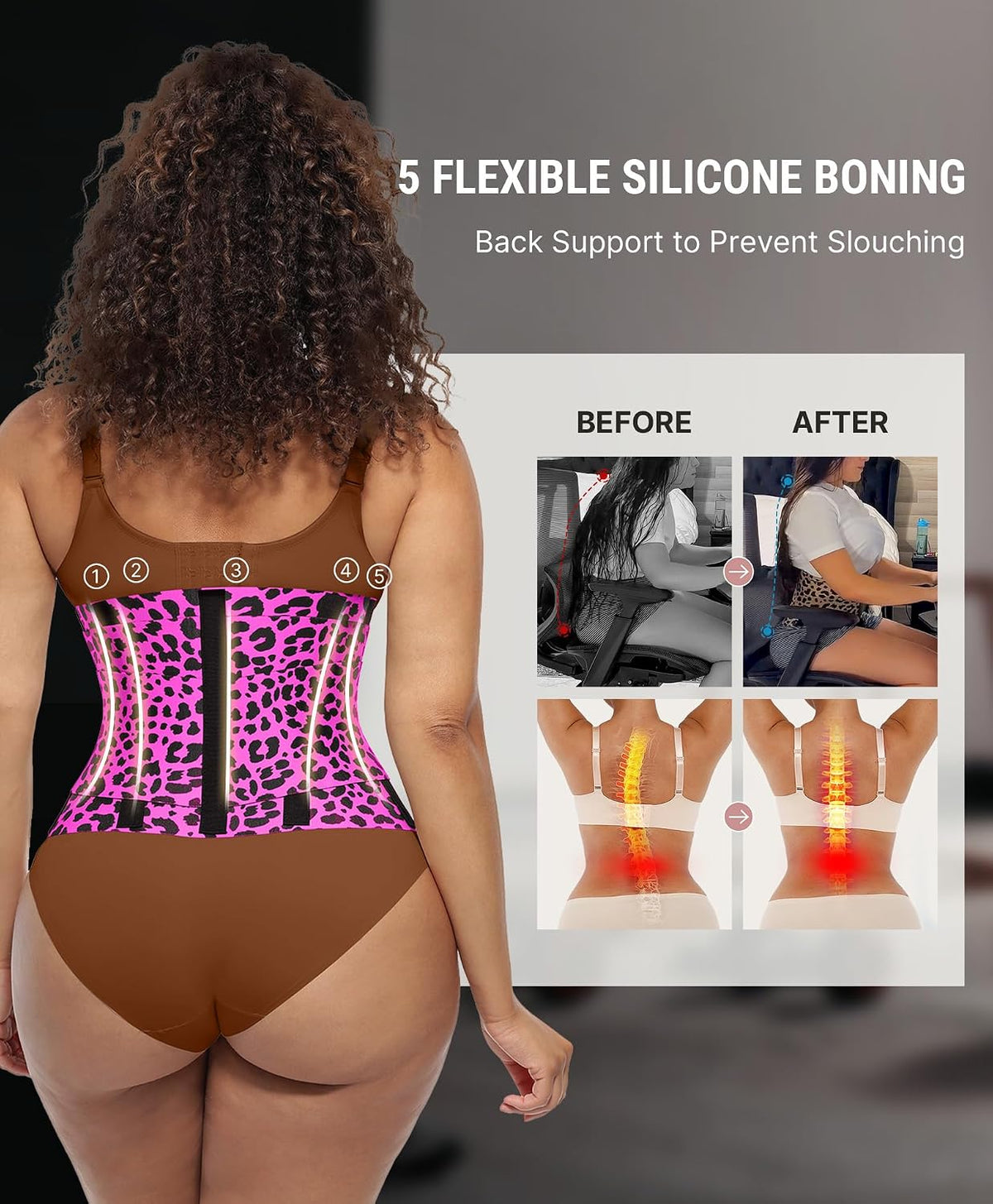 FeelinGirl Waist Trainer for Women Corset Tummy Control Faja Body Shaper