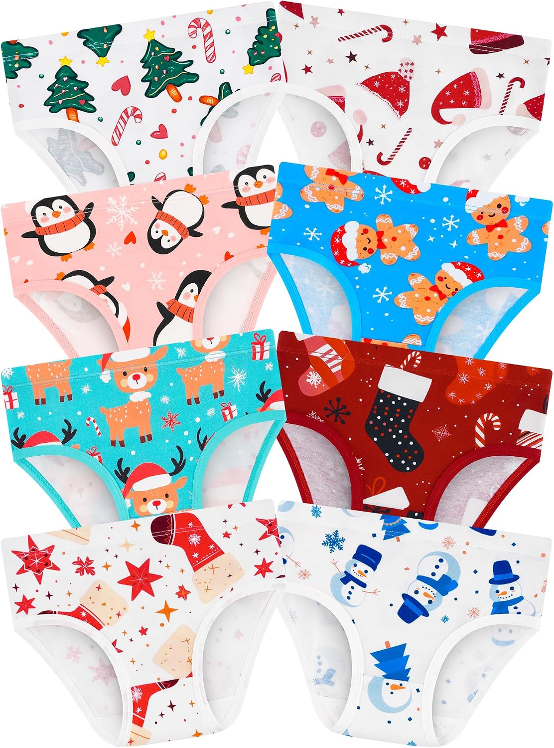 Girls Underwear, Soft Cotton Tagless Breathable Panties, 8-Pack, 18M-12Y