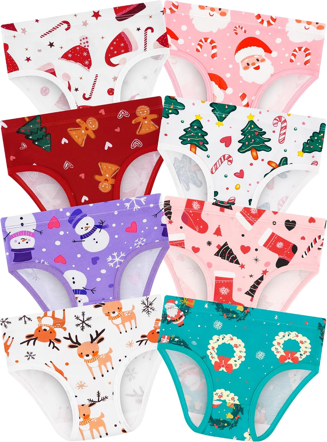 Girls Underwear, Soft Cotton Tagless Breathable Panties, 8-Pack, 18M-12Y
