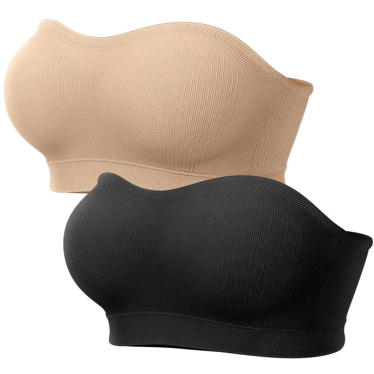 LetsJoli Strapless Bras for Women Push Up Bandeau Wireless Tube Padded Bra