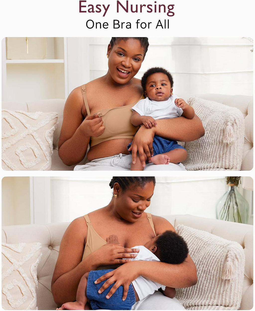 Momcozy Hands Free Pumping & Nursing Bra, Adjustable Cotton Breast Pump Bra