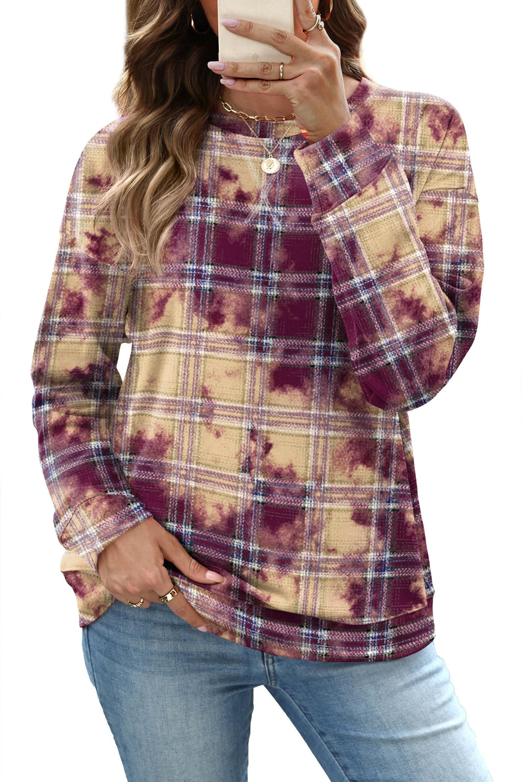 RUMIA Women's Crew Neck Sweatshirt Long Sleeve Tops for Women Fall Clothes
