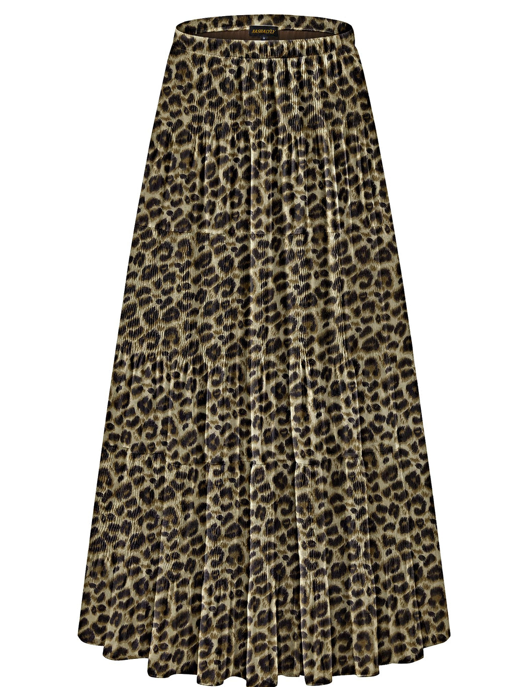 NASHALYLY Women's Chiffon Elastic High Waist Pleated A-Line Maxi Skirts