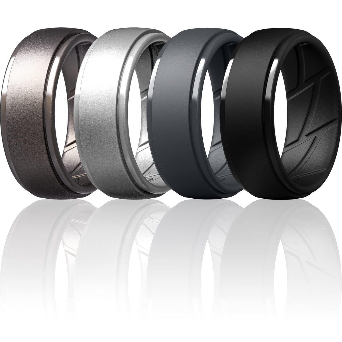 ThunderFit Men's Silicone Rings, Breathable Rubber Bands, 10mm Wide