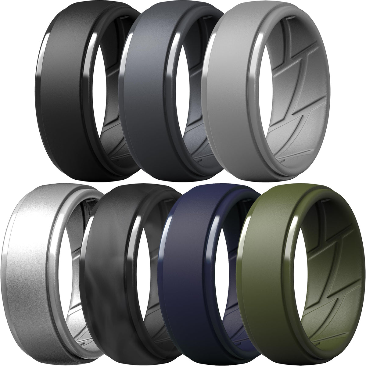 ThunderFit Men's Silicone Rings, Breathable Rubber Bands, 10mm Wide
