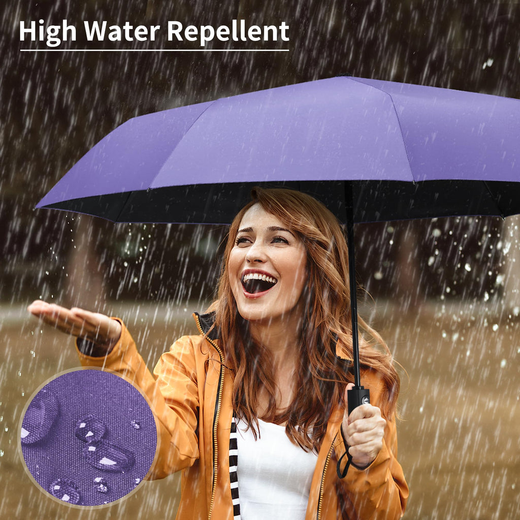 Seniny Windproof Travel Umbrella, Automatic Umbrellas for Rain, Portable & Compact Umbrellas for Backpack, Strong UV for Protection, Folding Small Sun Umbrella for Car, Walking