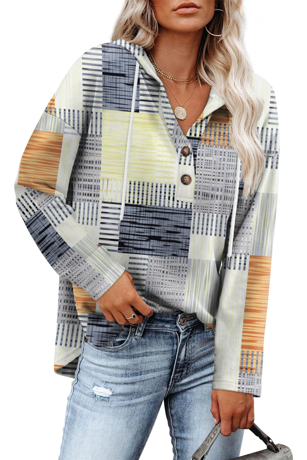 RUMIA Womens Tops V Neck Sweatshirt for Women Pullover Fall Outfits Loose