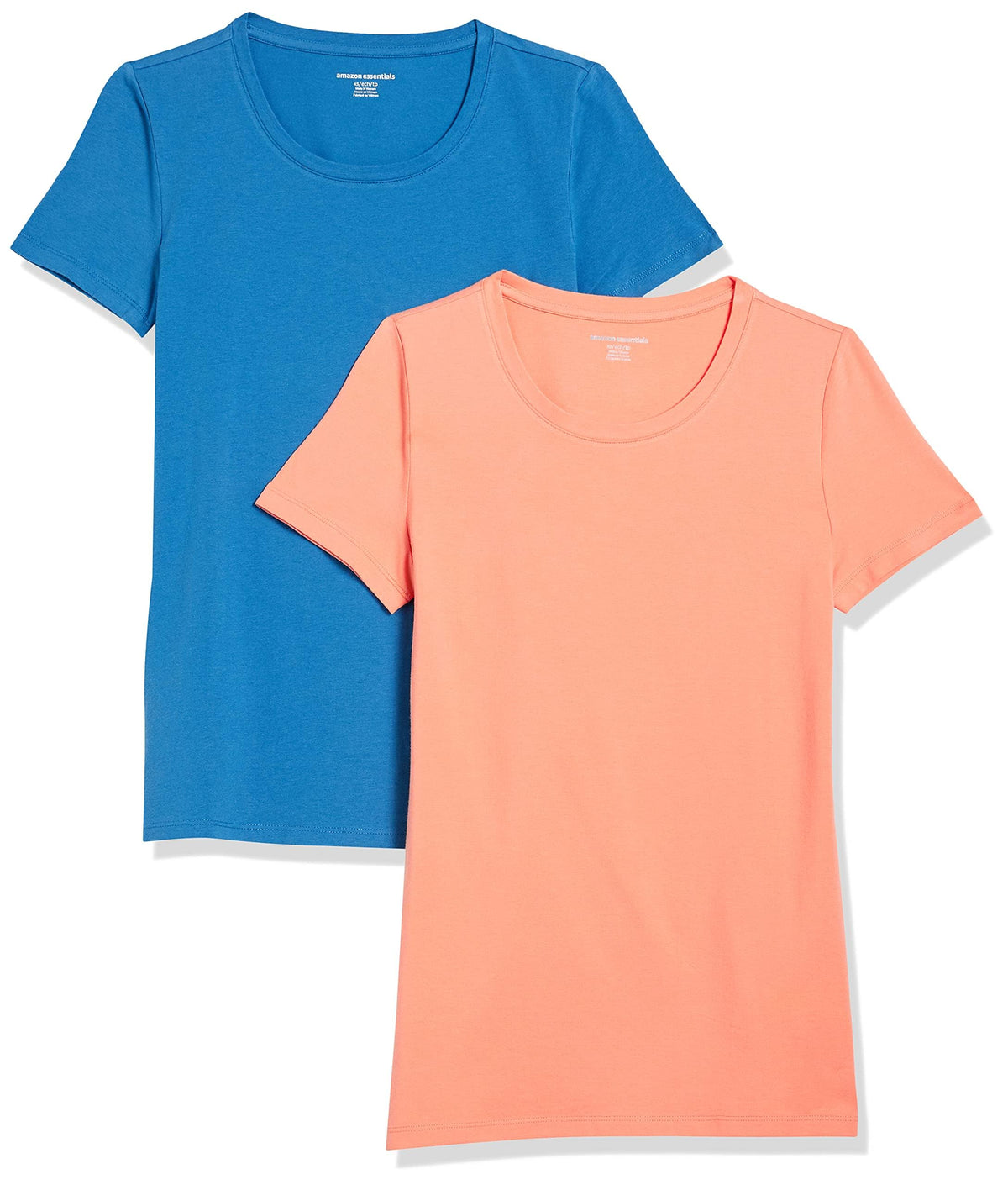 Amazon Essentials Women's Regular-Fit Short-Sleeve Crewneck T-Shirt, Cotton Modal Blend, Pack of 2