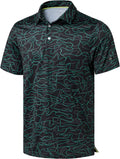 Obla Men's Golf Polo Shirts Print Short Sleeve Dry Fit Collared Shirt