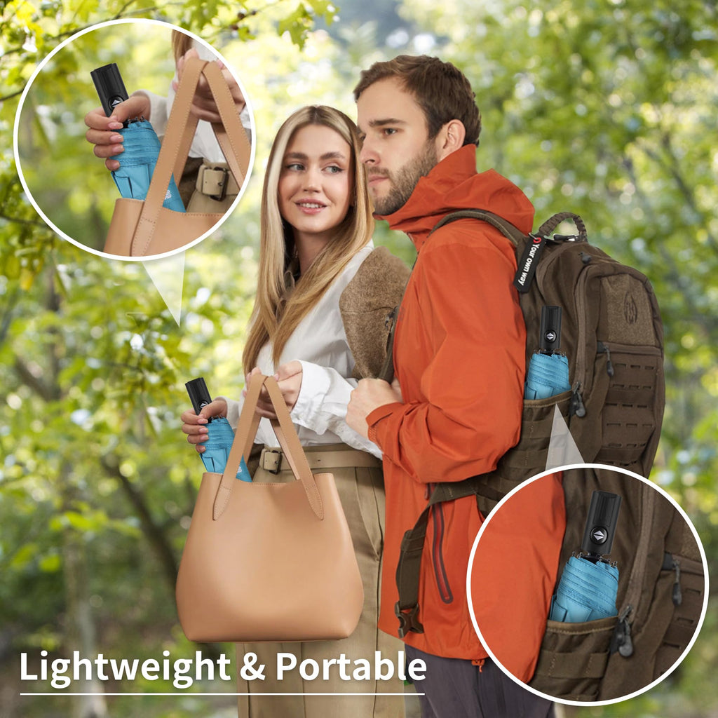 Seniny Windproof Travel Umbrella, Automatic Umbrellas for Rain, Portable & Compact Umbrellas for Backpack, Strong UV for Protection, Folding Small Sun Umbrella for Car, Walking