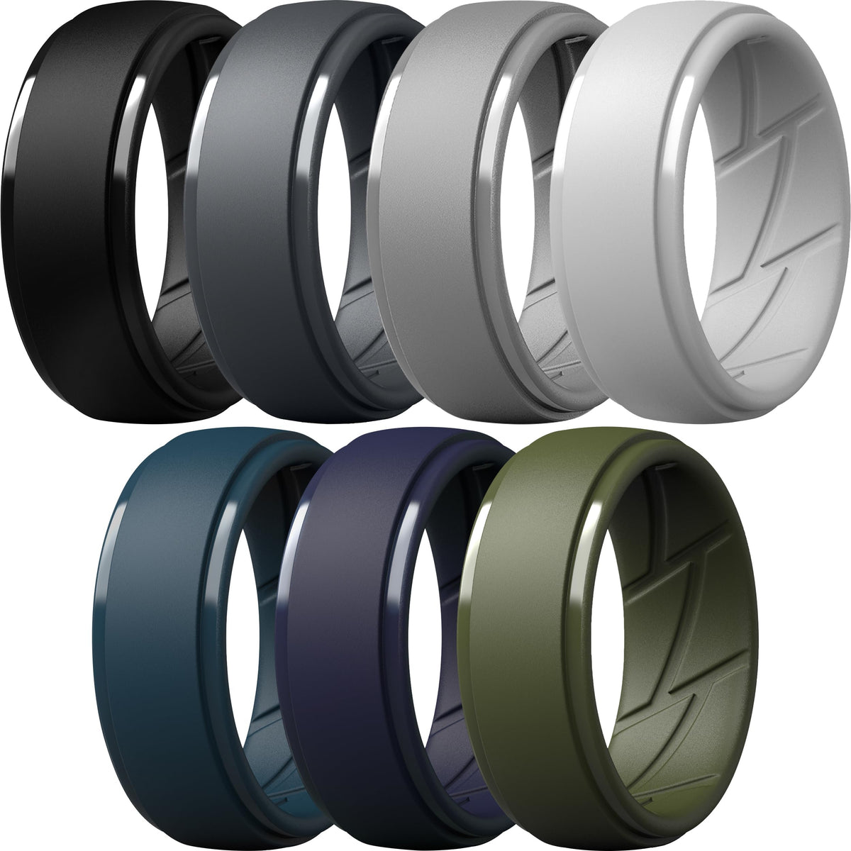ThunderFit Men's Silicone Rings, Breathable Rubber Bands, 10mm Wide
