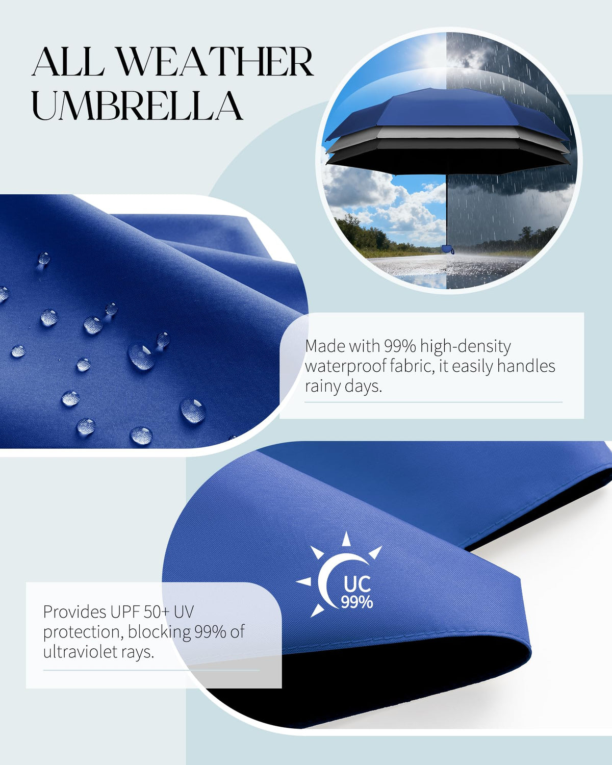 Seniny Mini Travel Umbrella with Case, Compact Pocket Size UV Sun & Rain