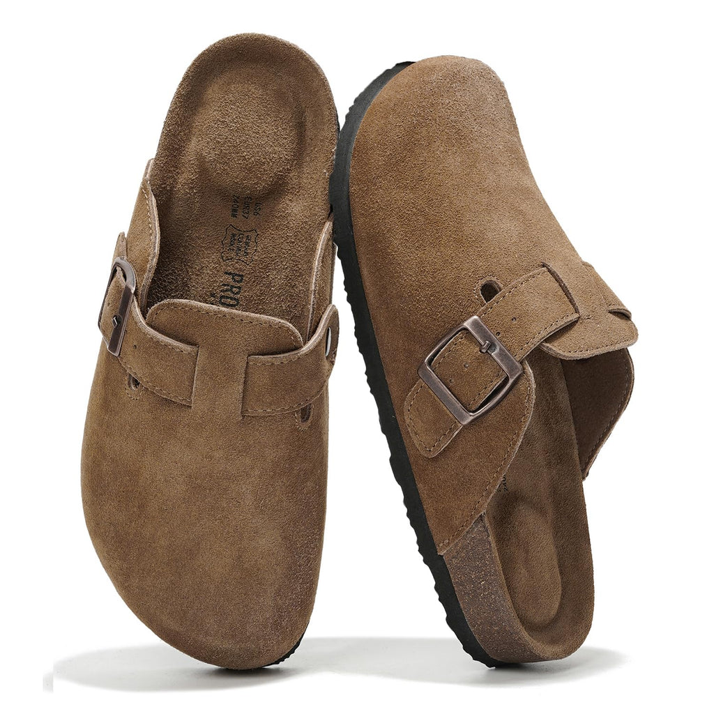 Project Cloud 100% Genuine Leather Womens Cork Footbed Clogs for Women