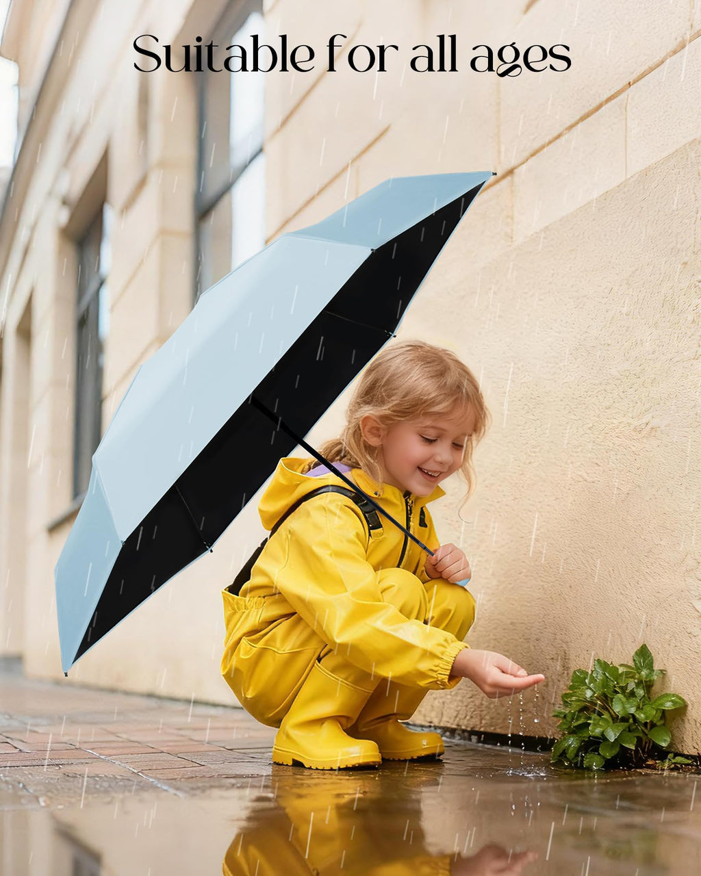 Seniny Mini Travel Umbrella with Case, Compact Pocket Size UV Sun & Rain