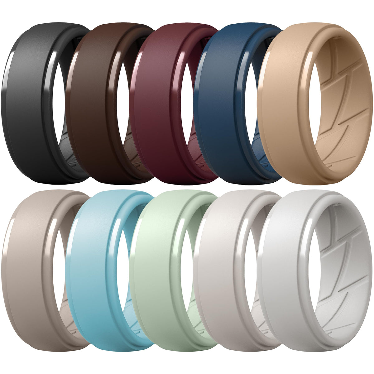 ThunderFit Men's Silicone Rings, Breathable Rubber Bands, 10mm Wide