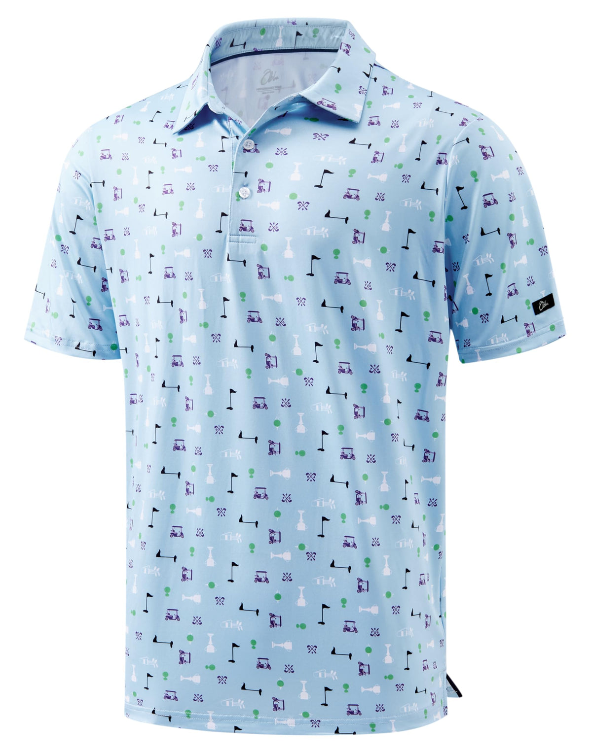 Obla Men's Golf Polo Shirts Print Short Sleeve Dry Fit Collared Shirt
