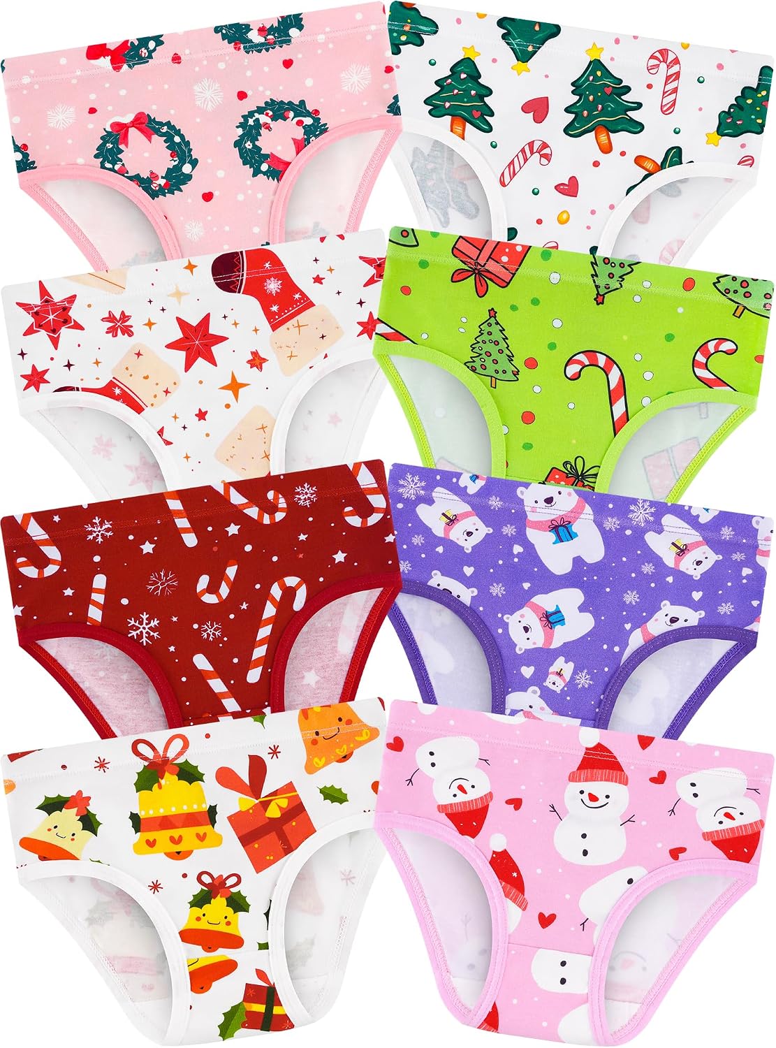 Girls Underwear, Soft Cotton Tagless Breathable Panties, 8-Pack, 18M-12Y