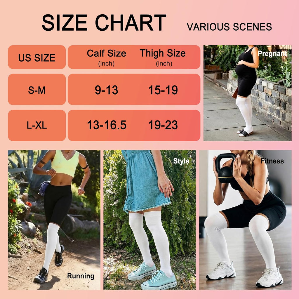 4 Pairs Compression Socks for Women Circulation-Best Support for Nurses,Running,Athletic,Travel
