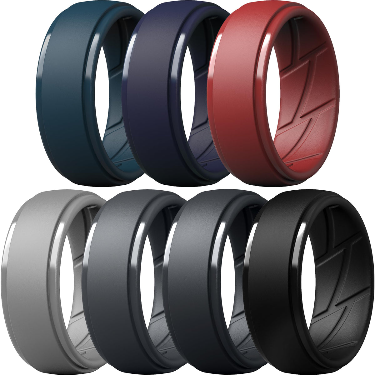ThunderFit Men's Silicone Rings, Breathable Rubber Bands, 10mm Wide
