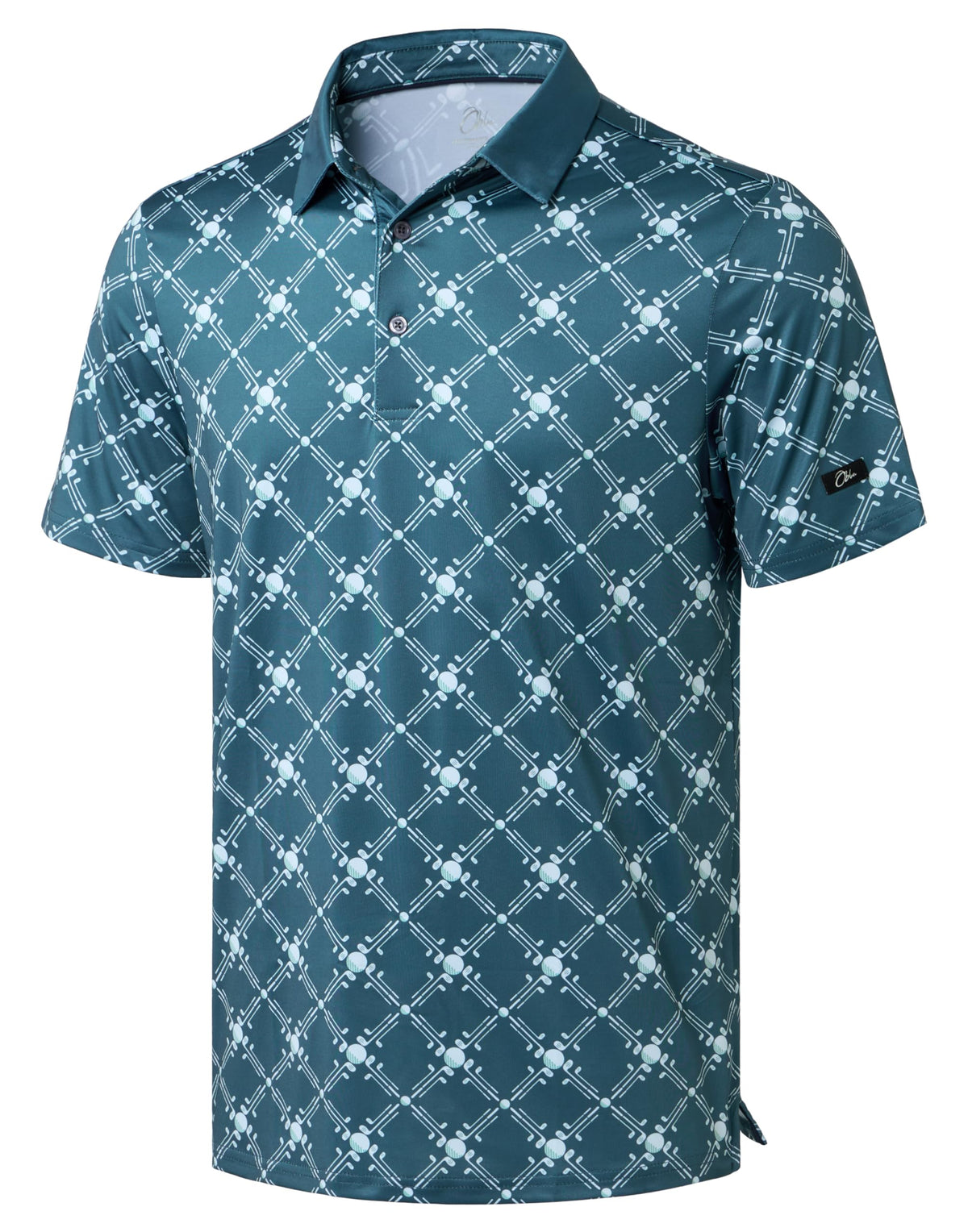 Obla Men's Golf Polo Shirts Print Short Sleeve Dry Fit Collared Shirt