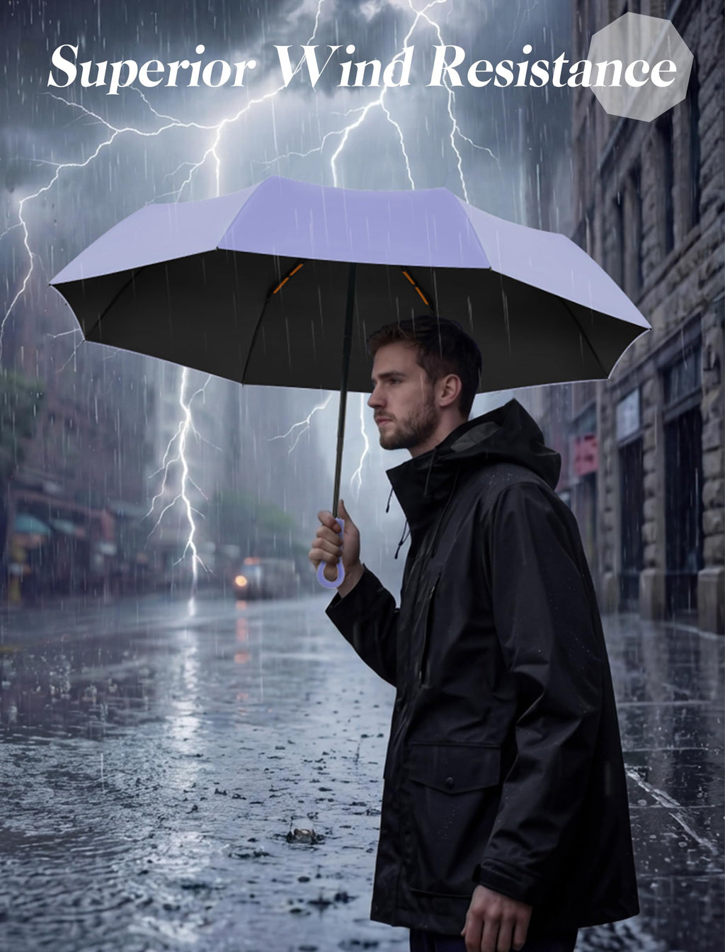 Seniny Windproof Travel Umbrella, Automatic Umbrellas for Rain, Portable & Compact Umbrellas for Backpack, Strong UV for Protection, Folding Small Sun Umbrella for Car, Walking