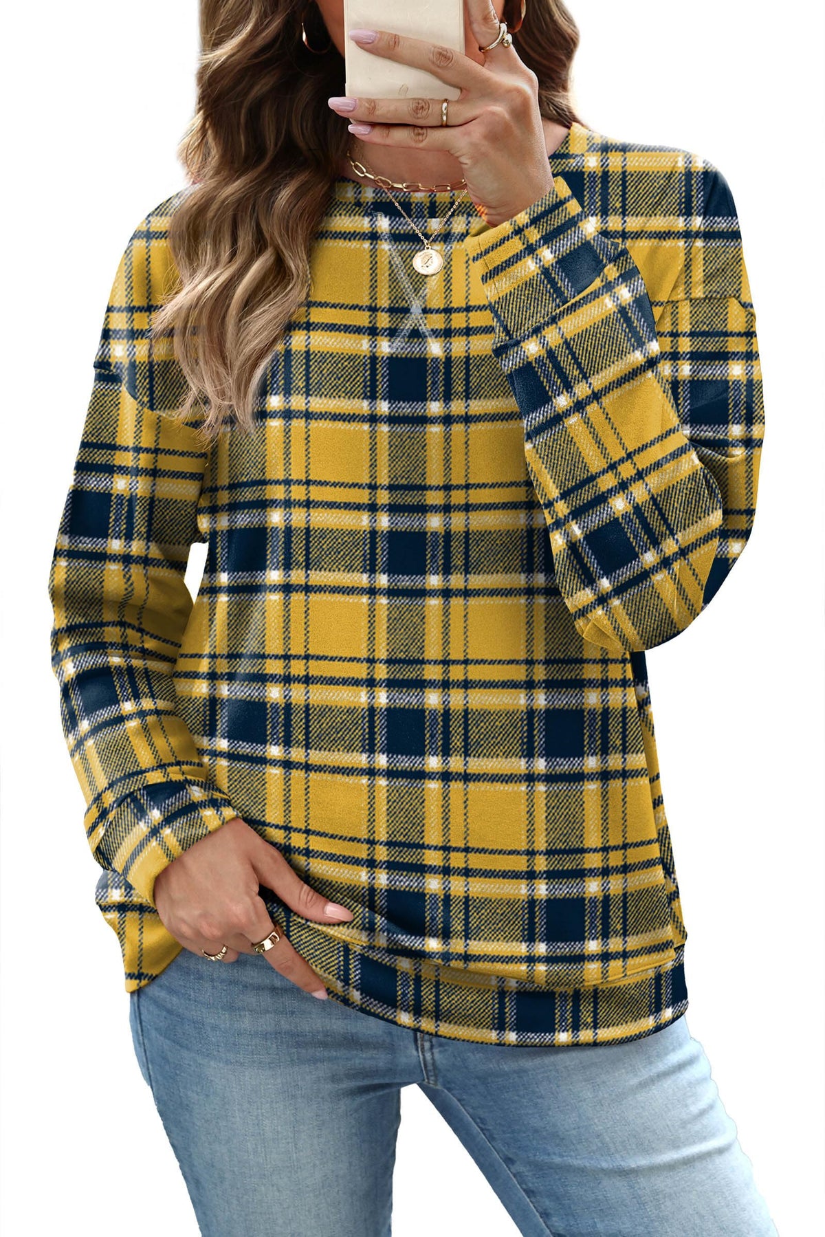 RUMIA Women's Crew Neck Sweatshirt Long Sleeve Tops for Women Fall Clothes