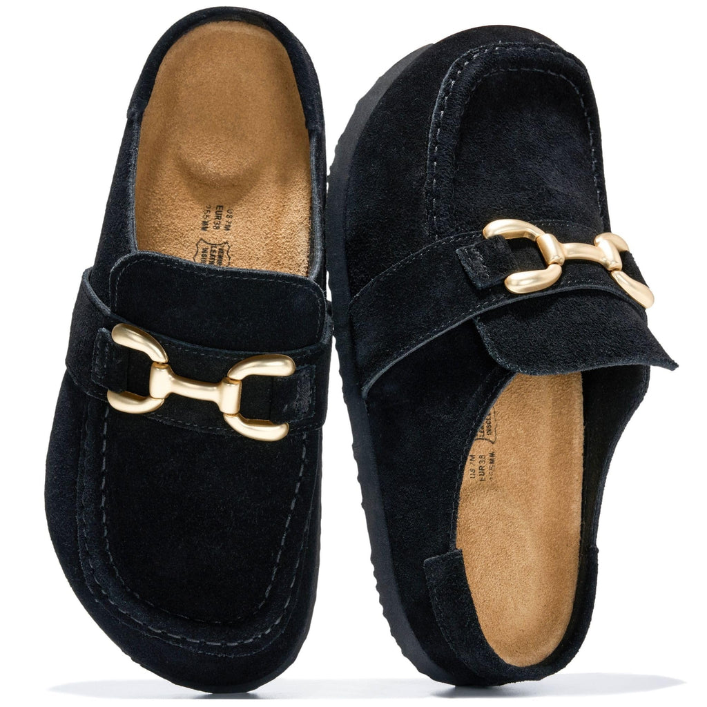 Project Cloud 100% Genuine Leather Moccasin Clogs for Women Fall Shoes