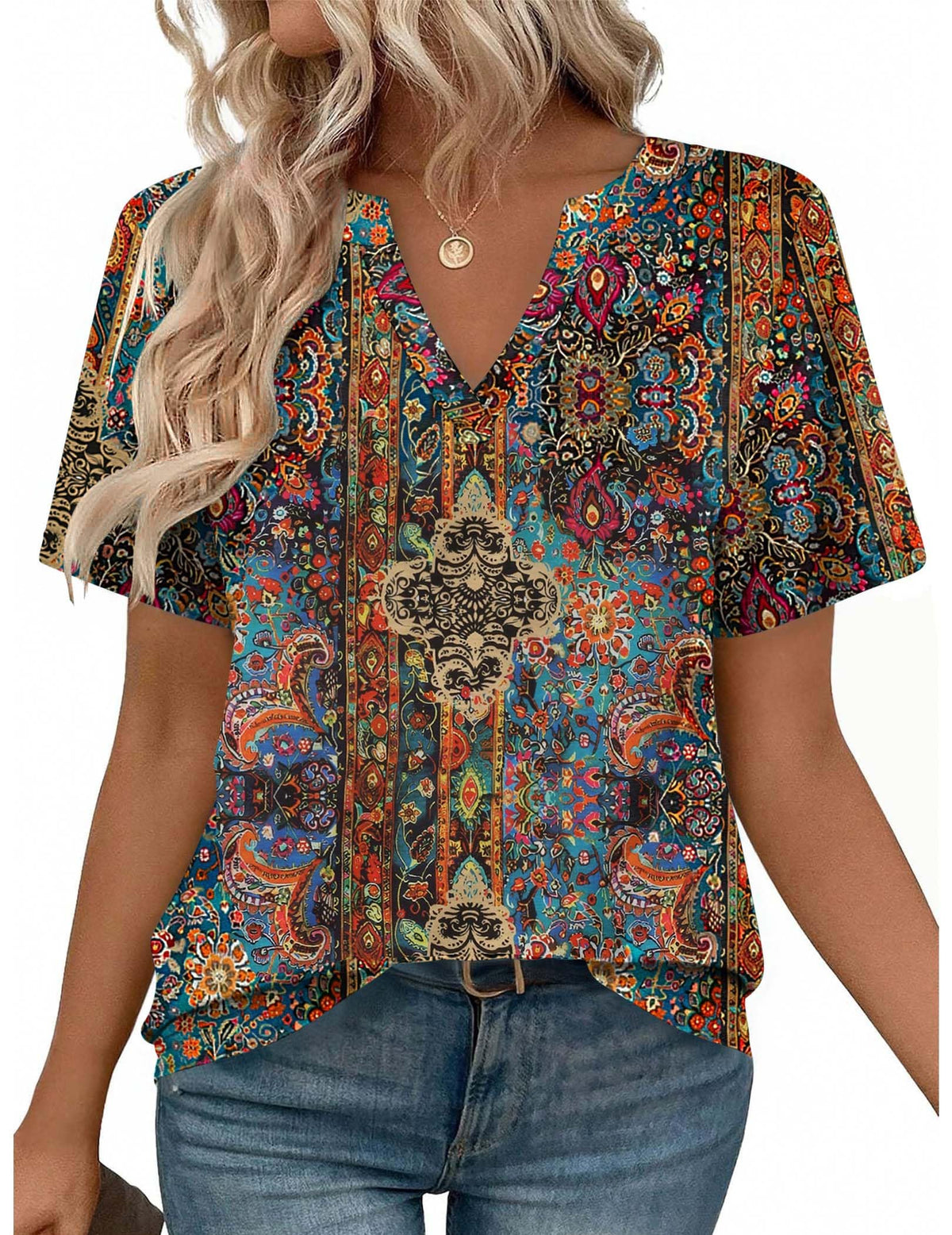 Zeagoo Womens Tops Short Sleeve V Neck Tee Shirts Cute Dressy Casual