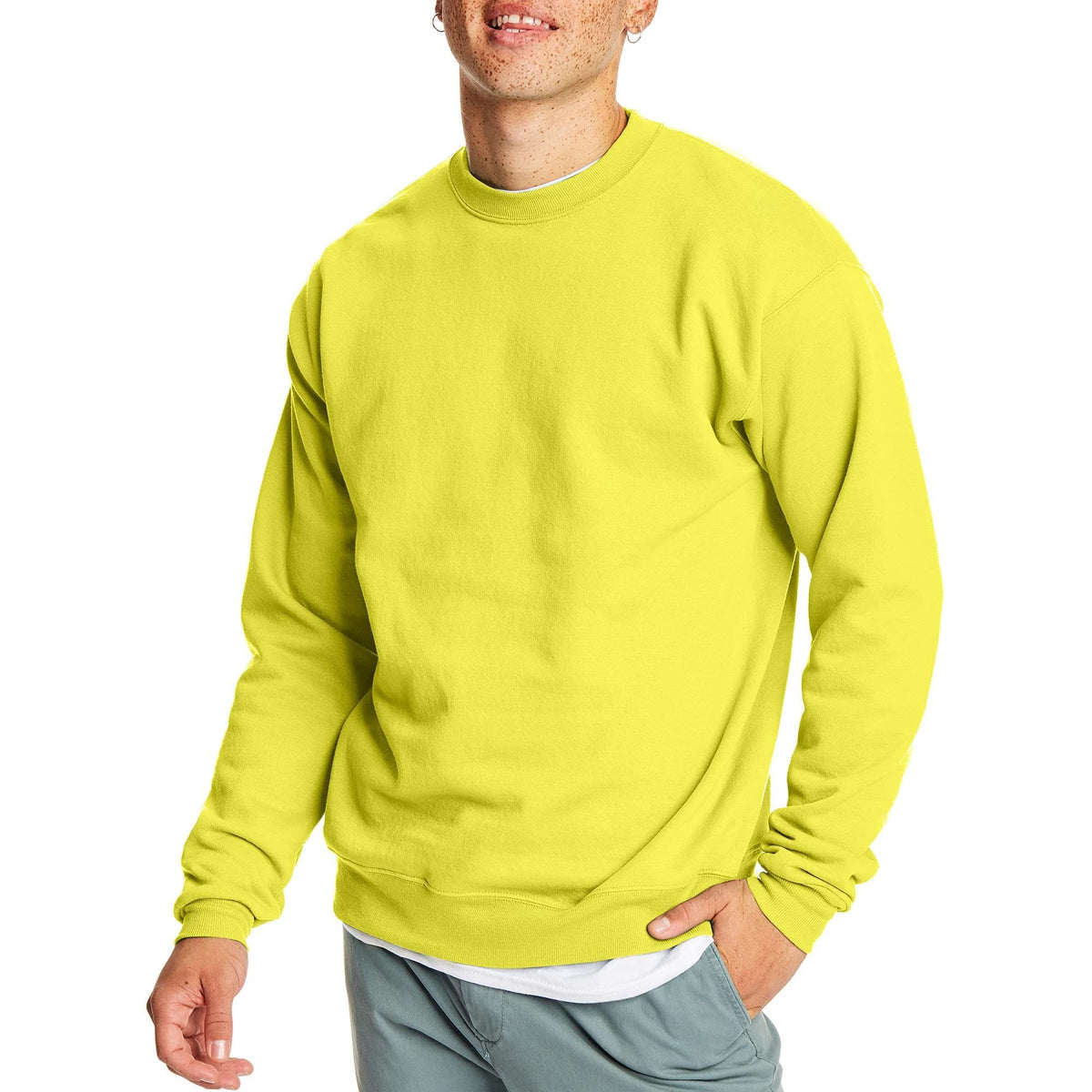 Hanes Men's Sweatshirt, EcoSmart Fleece Crewneck Sweatshirt, Big & Tall Available, 1 or 2-Pack