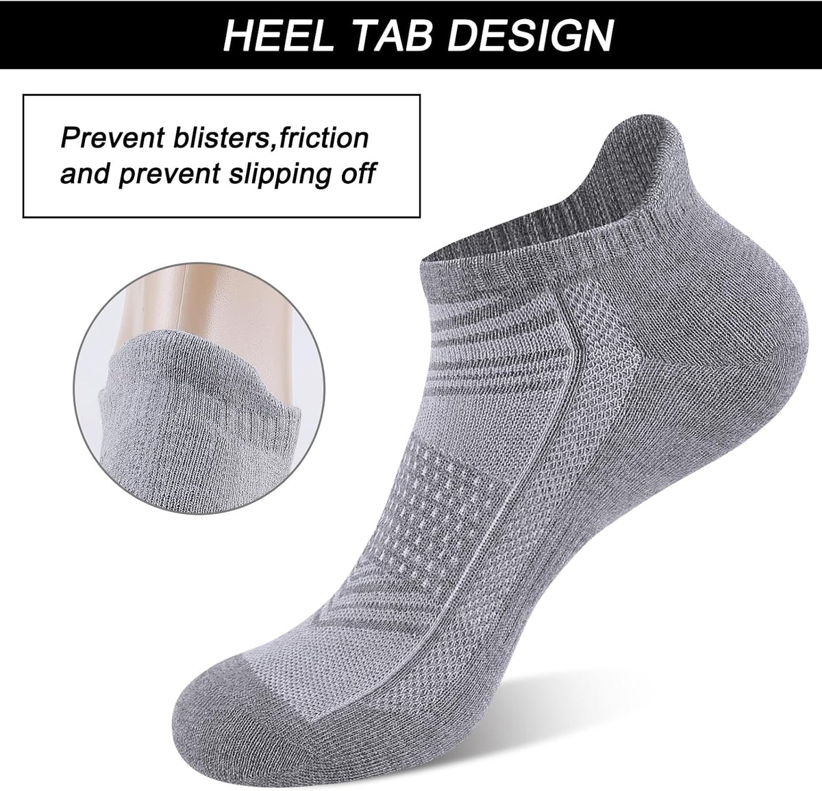 shnn 14 Pairs Mens/Womens Ankle Socks Breathable Casual Low Cut Short Socks for Men/Women with Heel Tab
