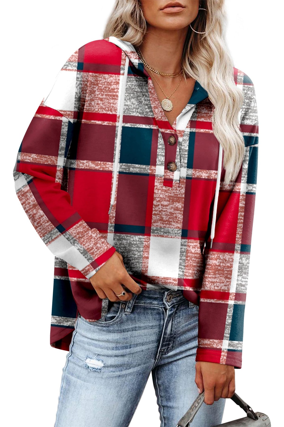 RUMIA Womens Tops V Neck Sweatshirt for Women Pullover Fall Outfits Loose