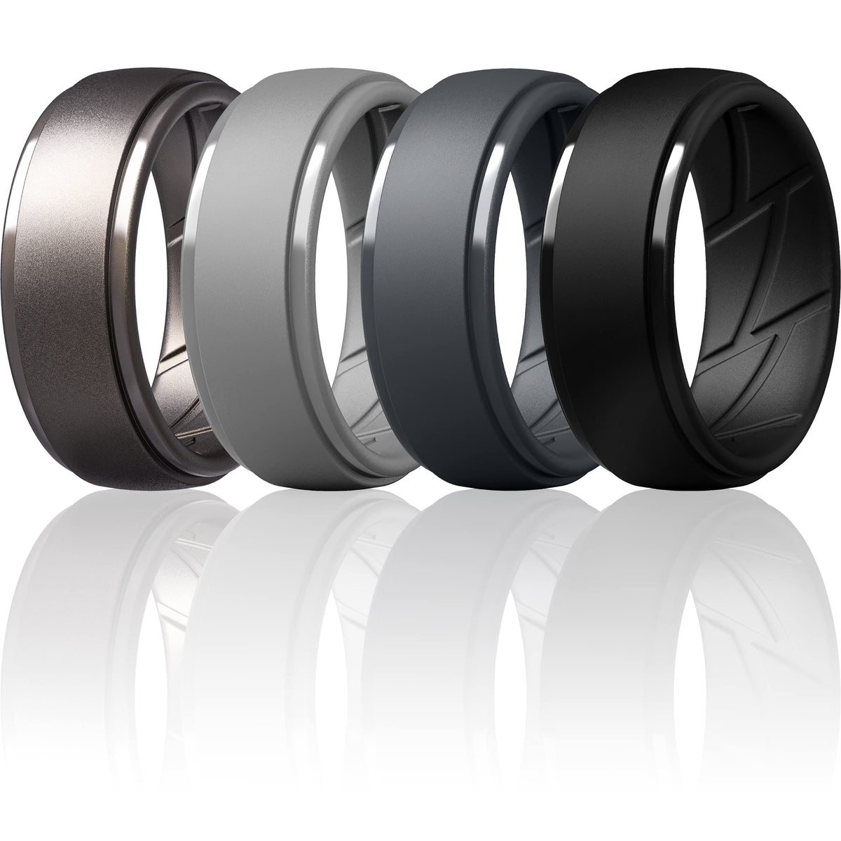 ThunderFit Men's Silicone Rings, Breathable Rubber Bands, 10mm Wide