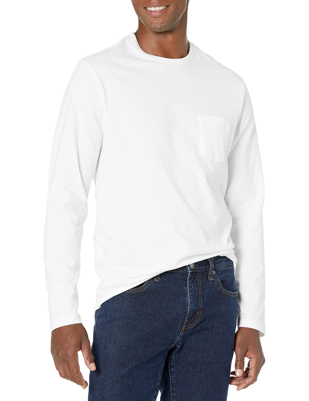 Amazon Essentials Men's Regular-Fit Crewneck Long-Sleeve T-Shirt, Casual Cotton Jersey