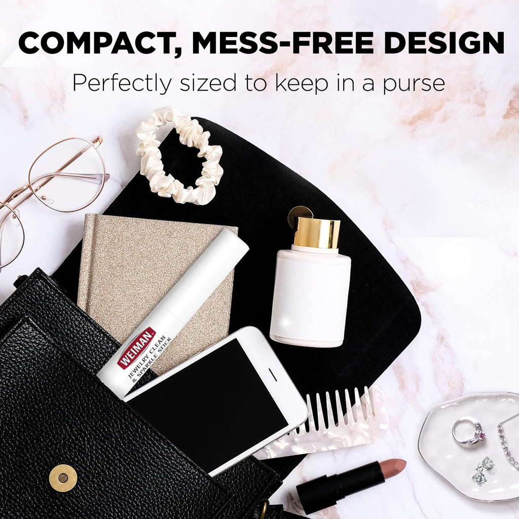 Weiman Jewelry Cleaner & Sparkle Stick - Portable, On-The-Go Cleaning for Diamond Engagement Rings, Wedding Rings, Gemstones, Necklaces, Earrings, Bracelets