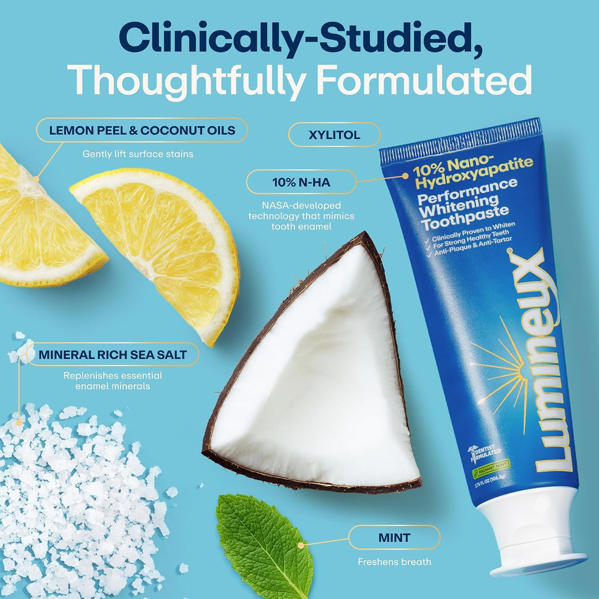 Lumineux 10% Nano Hydroxyapatite Whitening Toothpaste, 3.75 oz, 2 Pack
